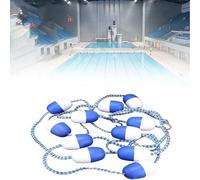 Corde de séparation de voie de piscine bleue et blanche de 38 m - Corde flottante pour écoles et gymnases - Installation facile - Pour étangs et installations aquatiques