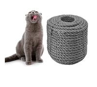 Corde de sisal 6mm pour Chat Grattoir Réparer et remplacer Le Poteau de Chat, DIY Meubles à griffer pour Chat - Arbre à Chat, Tapis à gratter, Chaton Botteur Jouets, Gris 20m/66 pi