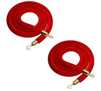 Corde de support en velours, Barrière de contrôle des foules avec crochet plaqué or, corde for hôtels, cinémas, grandes ouvertures(Light Red,2m/6.5ft)