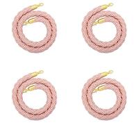 Corde de support rose de qualité supérieure - 4 cordes torsadées en chanvre avec crochets dorés for le contrôle des foules et la gestion des événements (2 à 10 pieds)(305cm)