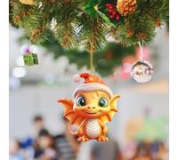 Corde de Suspension à Suspendre Nouvelle décoration de Noël pour bébé Dinosaure Pendentif Plat en Acrylique Noël Nouvelle décoration d'arbre Fournitures fête Convient pour Les pendentifs