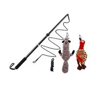 Corde de Teaser Interactive pour Animaux de Compagnie, Conception rétractable en Aluminium, Comprend Un Jouet en Corde de Coton et Une Balle pour Chiens et Chats, bâton de taquinerie pour Chiens