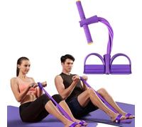 Corde De Tension éLastique 6 Tubes,Bande De Resistance Multifonctions,éLastique pour Abdominaux,Elastic Tubes for Bodybuilding/Yoga/Fitness, Abs, Arms and Legs, Home/Office/Gym (Purple)