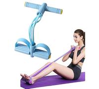 Corde de tension multifonction, 6 tubes de pédale, bande de résistance élastique, corde de tension de yoga, pour abdominaux, taille, bras, jambes, étirement amincissant (bleu)