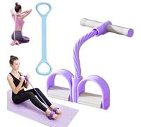 Corde de tension multifonctionnelle, appareil de résistance à pédale 4/6 tubes, bandes de résistance avec poignée, bande de résistance, pour l'entraînement d'étirement et d'amincissement abdomen