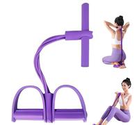 Corde de Tension Multifonctionnelle, Bandes Mise à Niveau 4 Tubes Élastique Fitness avec Pédales Poignées, Bande Élastiques de Musculation, Bande de résistance de Yoga pour Femme Homme (Violet)