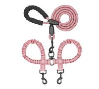 Corde de Traction de Chien, Corde de Traction pour Chien | Double Puppy Walking Plomb | Rotation Rotation Traine à Pied Plomb Pet Pet Shock Absorbant élastique pour Les Grands Chiens Moyens