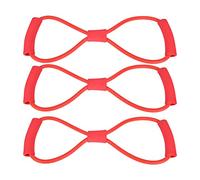 Corde de traction domestique en forme de 8, 3 pièces, extenseur de poitrine, sangle d'étirement, mise en forme du corps, équipement de Yoga et de Fitness (Rouge)