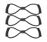 Corde de traction domestique en forme de 8, 3 pièces, extenseur de poitrine, sangle d'étirement, mise en forme du corps, équipement de Yoga et de Fitness (Noire)