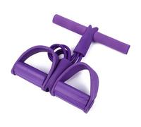 Corde de traction élastique avec pédale - 4 tubes de bande de résistance violette - Équipement de fitness idéal à la maison/salle de sport - Ciblage des bras, des jambes et de l'abdomen pour un