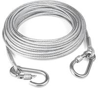 Corde de Traction for Chien, Double Crochet d'extérieur, en Acier, Extensible, Anti-Morsure, chaîne for Chien, Crochets métalliques(15m)