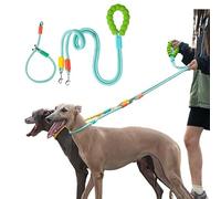 Corde de traction pour chien, 2 m, ceinture de traction pour animal de compagnie, double boucle avec collier, confortable, non serrée autour du cou, corde tressée pour chiens de taille moyenne et