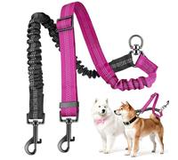 Corde de traction pour chien - Avec articulation pivotante à 360 degrés et fonction d'absorption des chocs - Corde pivotante à 360 degrés pour 2 chiens - Pour petites et grandes races - Marche