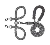 Corde de Traction pour Chien, Corde d'entraînement pour Chiens, Double Traction du Plomb Splitter, Élastique à Amortissement de Choc pour Le Plomb de Chien réglable pour Grand Camping de randonnée