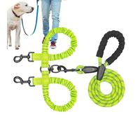 Corde de traction pour chien, corde d'entraînement pour chiens - Double traction du plomb Splitter,Rotation Rotation Traine à pied Plomb Pet Pet Shock Absorbant élastique pour les grands chiens moyens
