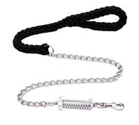 Corde de traction tissée à huit brins anti-explosion pour chiens de petite, moyenne et grande taille (noir, taille S)
