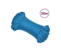 vidaXL Corde de travail – Ficelle d'emballage et macramé – Polypropylène 3 mm 50 m Bleu
