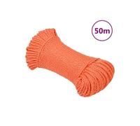Corde de travail orange 3 mm 50 m polypropylène