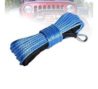 Corde de treuil synthétique 6 mm x 15 m avec Gaine, kit de Sangles de remorquage Tout-Terrain Robustes, Accessoires for Voiture Haute ténacité(Blue)