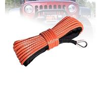 Corde de treuil synthétique 6 mm x 15 m avec Gaine, kit de Sangles de remorquage Tout-Terrain Robustes, Accessoires for Voiture Haute ténacité(Yellow)