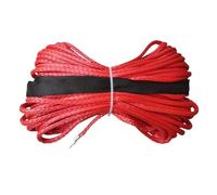 Corde de treuil synthétique Robuste de 6 mm x 30 m for Voiture, for treuil électrique, Tout-Terrain, VTT, UTV Léger et Plus résistant à l'abrasion(Red)