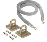 Corde de velours murale, barrières suspendues avec 2 crochets muraux, poteau de poteau, corde VIP suspendue pour cinémas, tapis rouge, contrôle des foules, corde de poteau 3 pieds à 13 pieds (E2, 2,
