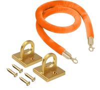 Corde de velours murale, barrières suspendues avec 2 crochets muraux, poteau de poteau, corde VIP suspendue pour cinémas, tapis rouge, contrôle des foules, corde de poteau 3 à 13 pieds (H 1,2,8 m/9