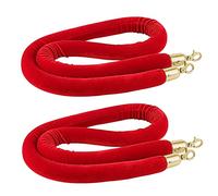 Corde de Velours Rouge VIP Stanchion, Barrière de Cordes de Diviseur de Foule de Lobby de Salon Commercial pour Home Cinéma/Concerts/Mariage/Événement de Fête, Dia 1/8 Pouce (Couleur : Or Crochets,