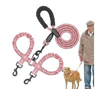Corde d'entraînement pour les petits chiens, corde de traction de chien,Double Puppy Walking Plomb | Rotation Rotation Traine à pied Plomb Pet Pet Shock Absorbant élastique pour les grands chiens moye