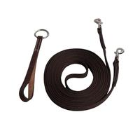 Corde d'entraînement pour Ligne de Fente pour Cheval avec Boucle à Pression rotative, Sangle en Cuir de Vache Durable, poignée Confortable, Longue rêne pour la Marche Quotidienne