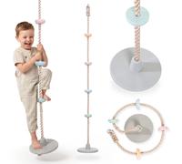 Corde d'escalade enfant avec disque balançoire et poignées l. 2m diam 30cm