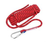 Corde d'escalade extérieure 12mm corde d'escalade statique escalade de secours corde de rappel en sécurité pour le camping, alpinisme 32ft 64ft (rouge) (10M)