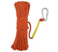 Corde d'escalade flottante en polypropylène avec crochet à ressort pour activités de plein air, sports nautiques, kayak, escalade de sécurité (orange)