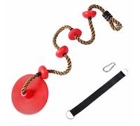 Corde d'escalade for Enfants avec Plateformes et Disque, balançoire d'extérieur, Jouet de Jardin, Accessoires de Jeux(Red 1PC)