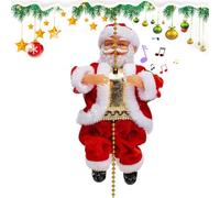 Corde d'escalade musicale du Père Noël - Père Noël d'escalade électrique, jouet de Père Noël d'escalade | Décoration de Noël chantant le Père Noël, poupées de Noël chantant électriquement Papa No