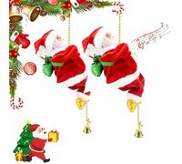 Corde d'escalade Musicale Père Noël 2026, nouveauté Qui Monte et descend, avec Musique Amusante et Père Noël en Mouvement, for Arbre, fenêtre, Mur, décoration intérieure(2 Pcs)