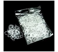 Corde Élastique 1000pcs support de cheveux transparent en caoutchouc bandeau à cheveux en silicone solon de queue de queue d'élastique TPU Cravate Anneaux Accessoires for cheveux Corde Élastique Noir(