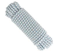 Corde élastique, 6MM * 10M, Polyester, Latex. Blanc avec Bleu