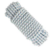 Corde élastique, 8MM * 10M, Polyester, Latex. Blanc avec Bleu
