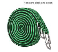 Corde élastique plate et résistante avec crochets robustes pour le camping et l'équipement de plein air (vert, 4 mètres)