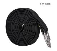 Corde élastique plate très résistante avec crochets robustes pour le camping et l'équipement de plein air (noir, 4 mètres)