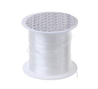 Corde élastique pour bracelet - 50 m - Fil élastique en cristal de 0,6 mm - Pour la fabrication de bijoux et colliers - Blanc