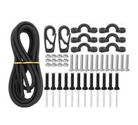 Corde élastique pour canoë kayak avec crochet fixe boucle en forme de C kit en nylon en acier inoxydable haute résistance pour pêche en plein air, bateau, tente de camping 190 g