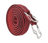 Corde élastique pour l'extérieur avec crochet robuste pour le camping et le transport (rouge, 4 mètres)