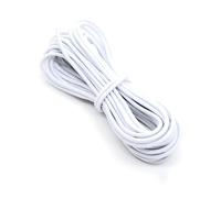 Corde élastique solide de 20 mètres, blanche et noire, de 1 à 5 mm, pour la couture de vêtements et les accessoires de bricolage.,Blanc,2mm