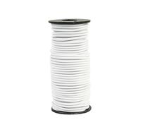 Corde Elastique Tendeur Élastique Blanc 4mm 30m, Sandow Elastique pour Tendeur Bache, Bagages, Camping, Kayak, Lacets De Chaussures, Projets De Bricolage (Blanc, 4MM X 30M)
