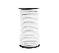 Corde Elastique Tendeur Élastique Blanc 5mm 30m, Sandow Elastique pour Tendeur Bache, Bagages, Camping, Kayak, Lacets De Chaussures, Projets De Bricolage (Blanc, 5MM X 30M)