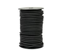Corde Elastique Tendeur Élastique Noir 6mm 30m, Sandow Elastique pour Tendeur Bache, Bagages, Camping, Kayak, Lacets De Chaussures, Projets De Bricolage (Noir, 6MM X 30M)