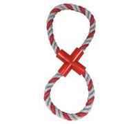 corde en 8 avec embout plastique rouge h11*4*1cm - 1 coloris rouge/gris G