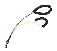 Corde en Acier Inoxydable pour Toilettage Chat avec Noeud de Maintien Couvercle Mousse Douce et Attache Ressort Applicable à Salon Animaux Famille, Jaune + Rouge